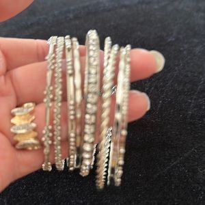 10 Silver Costume Bracelets